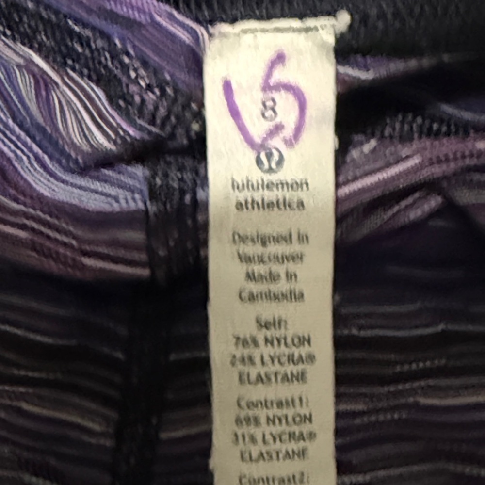 lululemon athletica Purple Striped Leggings - Picture 6 of 7